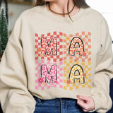 Mama Sweatshirt, Floral Mama Crewneck, Retro Mama Sweatshirt, Retro Floral Mama Shirt, Checked Mama Shirt, Vintage Mama Shirt, Retro Mother.