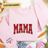 Custom Mama Sweatshirt With Kid Name On Sleeve, Personalized Mom Sweatshirt, Minimalist Momma Hoodie, Gift For Her, Christmas Gift For Mom