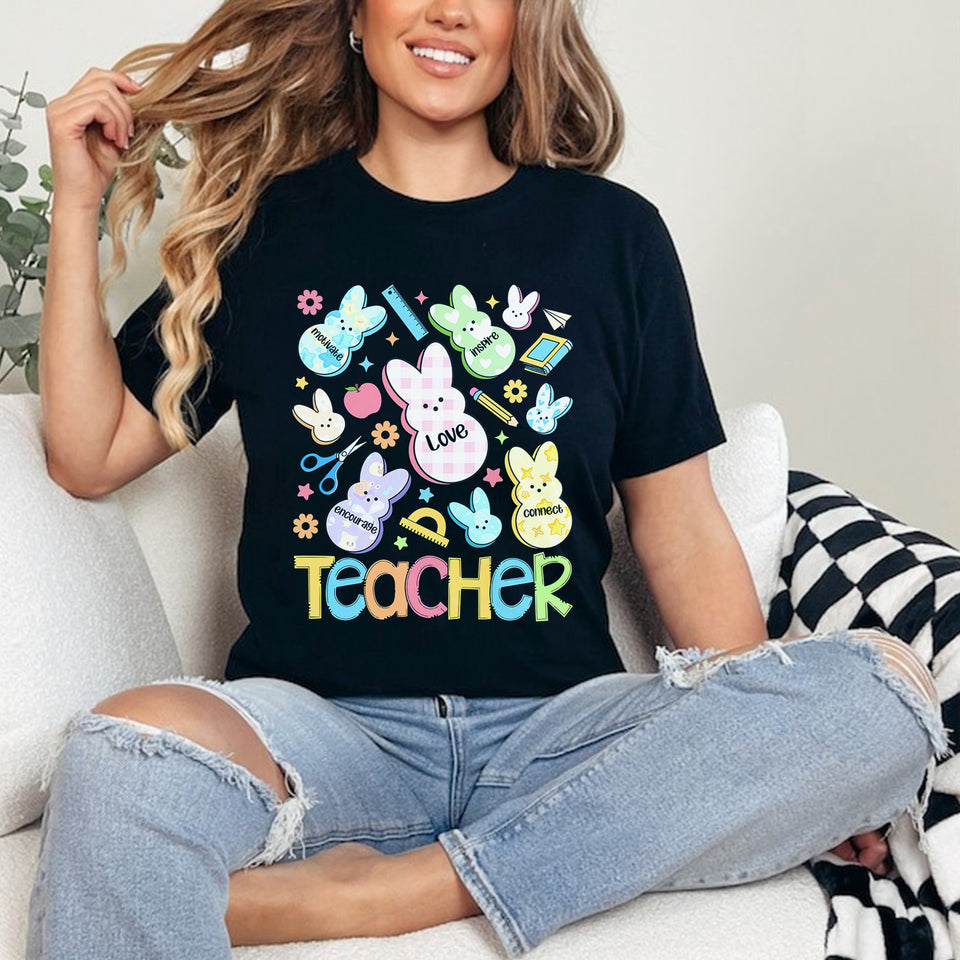 One Hoppy Teacher Shirt, Teacher Bunny Shirt, Teacher Bunny Easter Sweatshirt, Easter Teacher Tee,Easter Teacher Shirt, Easter Teachers Gift