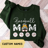 Personalized Baseball Mama Sweatshirt, Baseball Mom Crewneck with Kids Name, Custom Baseball Mom Hoodie, Birthday Gift For Mom, Sports Mama