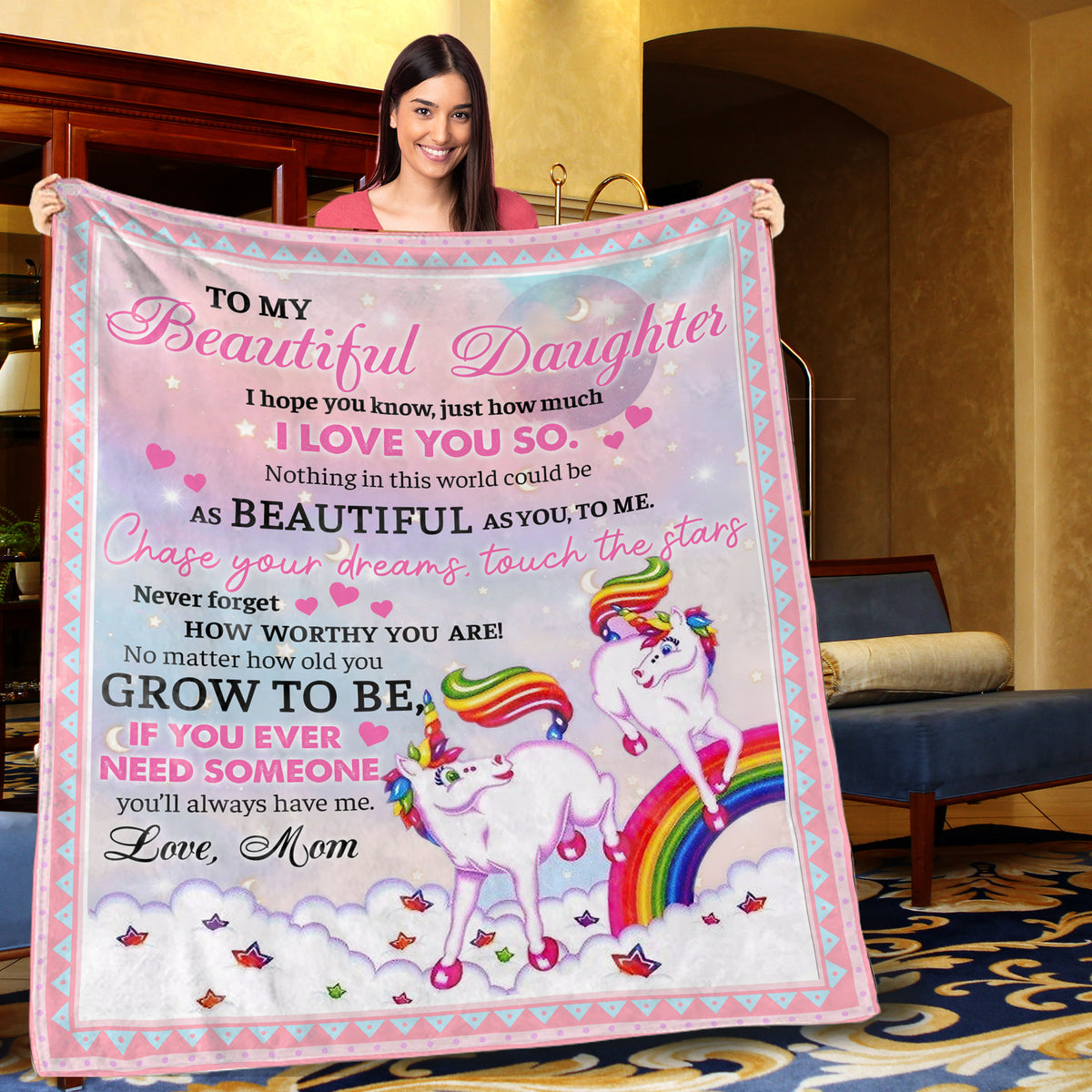 Personalized My Beautiful Daughter Blanket Uniwiin Store