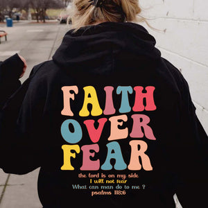 Faith Over Fear Christian Hoodie Bible Verse Hoodie, Aesthetic Christian Sweatshirts, Jesus Hoodie, Church hoodie, Trendy Hoodie, Religious Hoodie