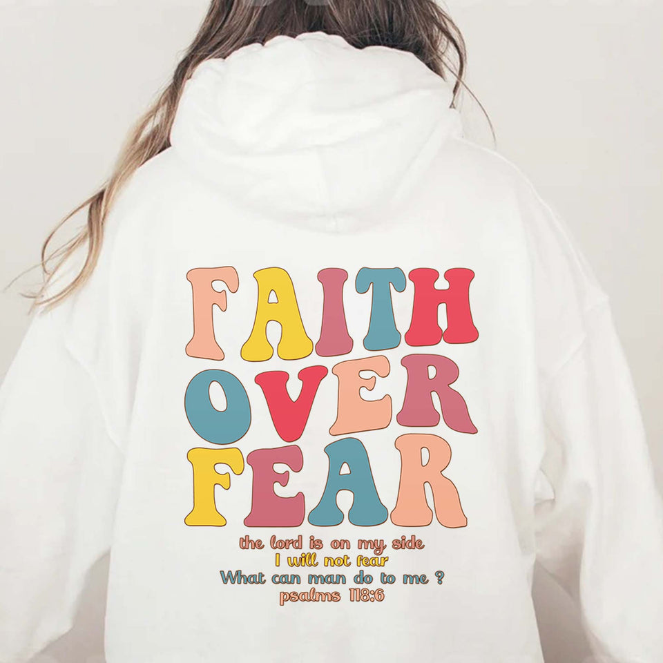 Faith Over Fear Christian Hoodie Bible Verse Hoodie, Aesthetic Christian Sweatshirts, Jesus Hoodie, Church hoodie, Trendy Hoodie, Religious Hoodie