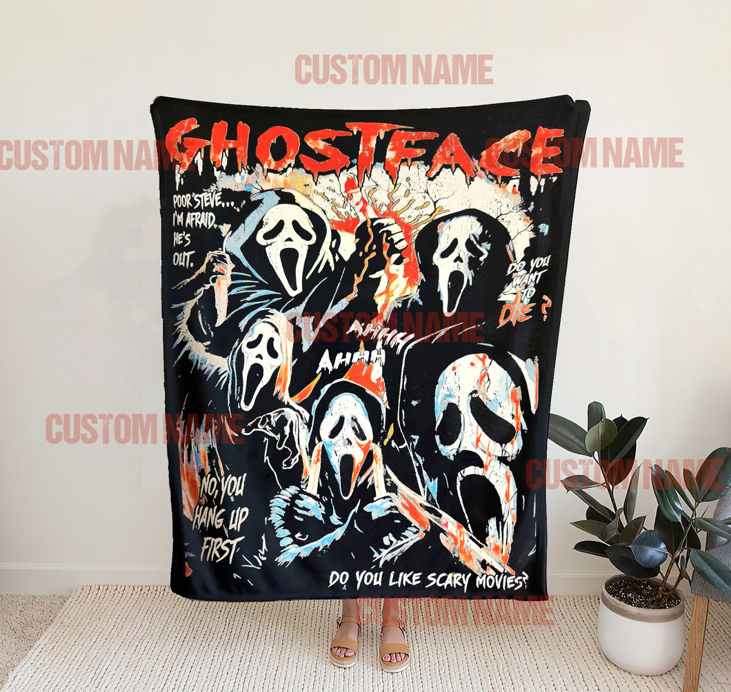Scream Ghostface Horror Halloween BLANKET, Halloween Gift