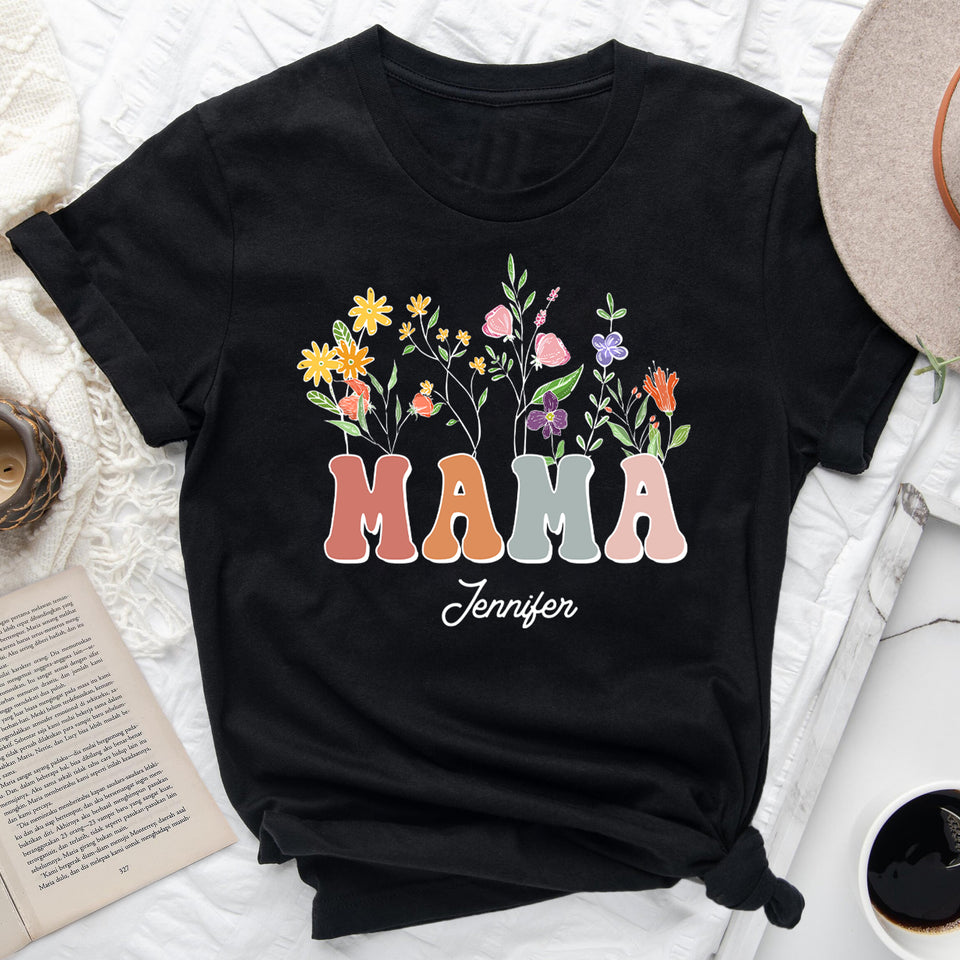 Personalized Wildflowers Mama And Grandkids T-shirt, Custom Grandkids, Mothers Day Gift, Personalized Mama Tee, Custom Mama Sweatshirt, Gift For Mom