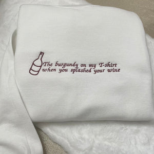 TS Embroidered Maroon Lyrics Sweatshirt