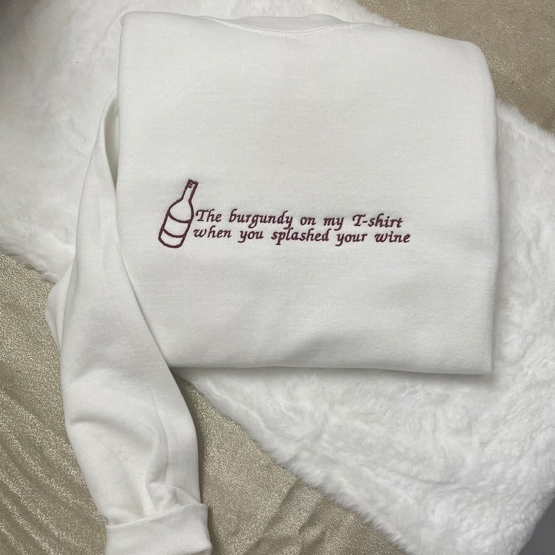 TS Embroidered Maroon Lyrics Sweatshirt