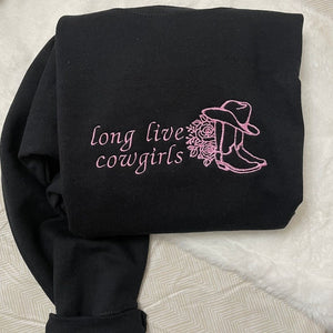TS Embroidered Long Live Cowgirls Sweatshirt