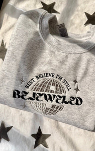 TS Embroidered Bejeweled Sweatshirt