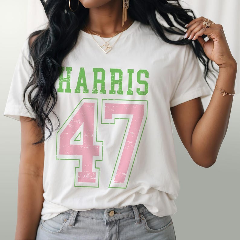 HARRIS 47 AKA Tee Shirt | Kamala Harris 2024 Shirt | 2024 Election Tee | Democratic Tee Shirt | Alpha Kappa Alpha