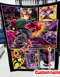 Personalized Spiderman- Across The Spider Verse 2023 Blanket, Comic Fan Blanket, Blanket Gift Ideas