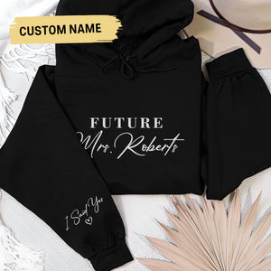 Custom Future Mrs Hoodie, Personalized Fiance Hoodie, Custom Bride & Future Wifey Hoodie, I Said Yes Outfit, Bridal Shower Hoodie Gift