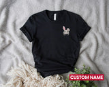 CustomName Easter Bunny Embroidered T-shirt, Faux Embroidered Daisy’s Shirt, Flowers Spring Easter Shirt