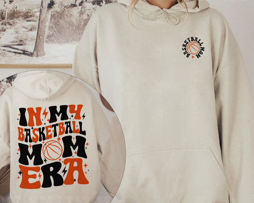 In My Basketball Mom Era Hoodie, Sports Mom Shirt, Basketball Season Sweatshirt, Basketball Lover Crewneck, Basketball Game Day Sweater