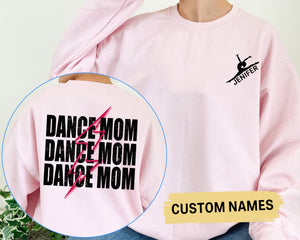 Custom Dance Mom Sweatshirt with personalized kid name, Cute Dance Mama Crewneck, Ballet Tee for Mom, Girl Ballerina Shirt, Cheer Mom Shirt