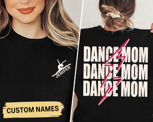 Custom Dance Mom Sweatshirt with personalized kid name, Cute Dance Mama Crewneck, Ballet Tee for Mom, Girl Ballerina Shirt, Cheer Mom Shirt