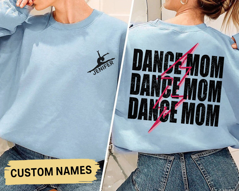 Custom Dance Mom Sweatshirt with personalized kid name, Cute Dance Mama Crewneck, Ballet Tee for Mom, Girl Ballerina Shirt, Cheer Mom Shirt