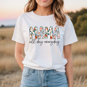 Mama all day everyday T-shirt, floral mama shirt, wildflower mama doodles Crewneck, vintage mama Tees, mama Shirt, all day everyday Shirt, mother's day Gift