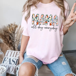 Mama all day everyday T-shirt, floral mama shirt, wildflower mama doodles Crewneck, vintage mama Tees, mama Shirt, all day everyday Shirt, mother's day Gift