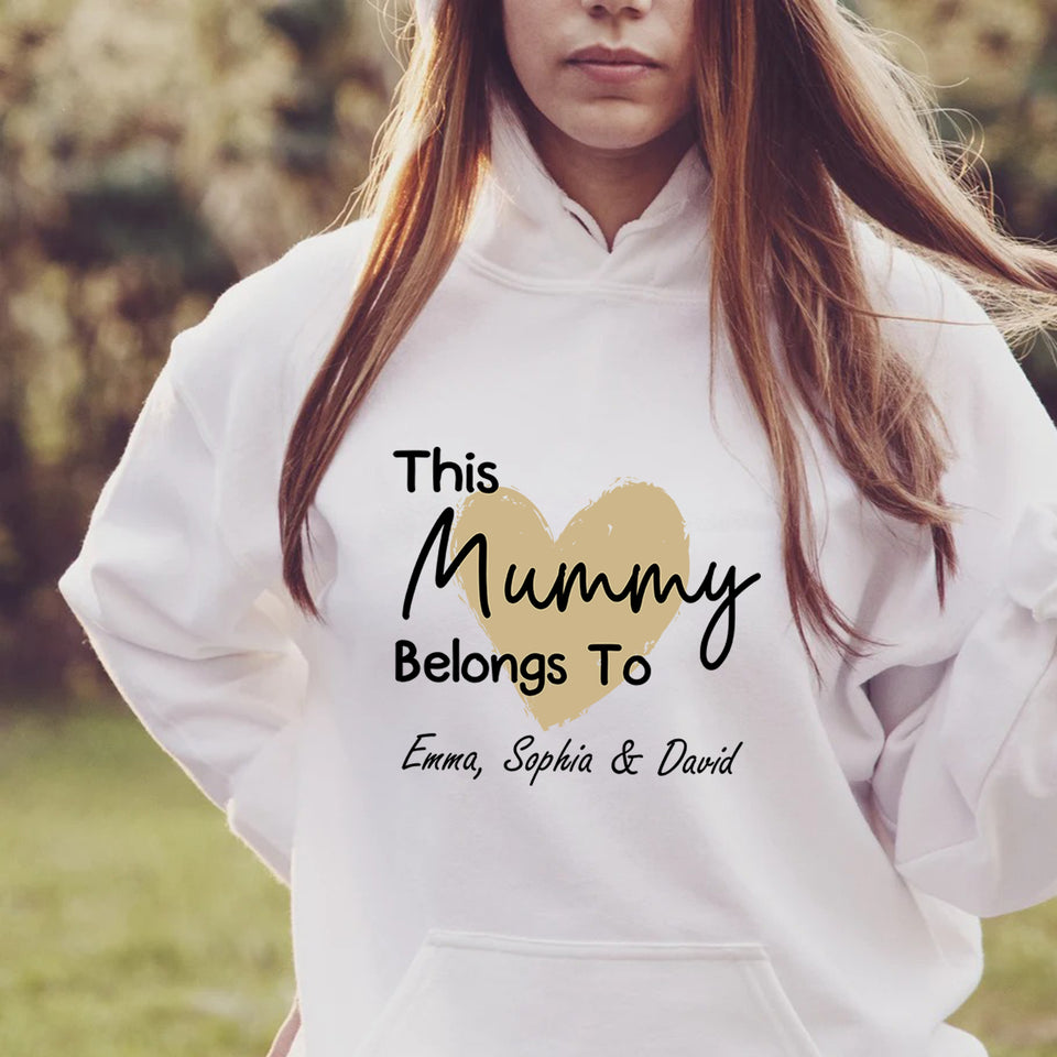 Mummy Hoodie, This Mummy Belongs, Custom Mum Jumper, Personalised Jumper, New Mum Gift, Mama Birthday Gift, Mom To Be, New Mummy Sweater