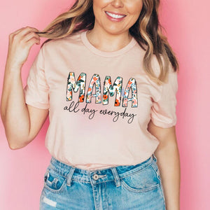 Mama all day everyday T-shirt, floral mama shirt, wildflower mama doodles Crewneck, vintage mama Tees, mama Shirt, all day everyday Shirt, mother's day Gift