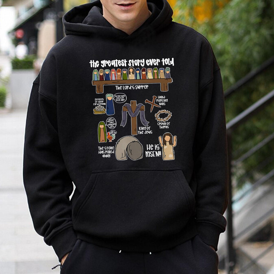 Easter Hoodie- The Greatest Story Ever Told: Bible Stories Kids Retro Crewneck