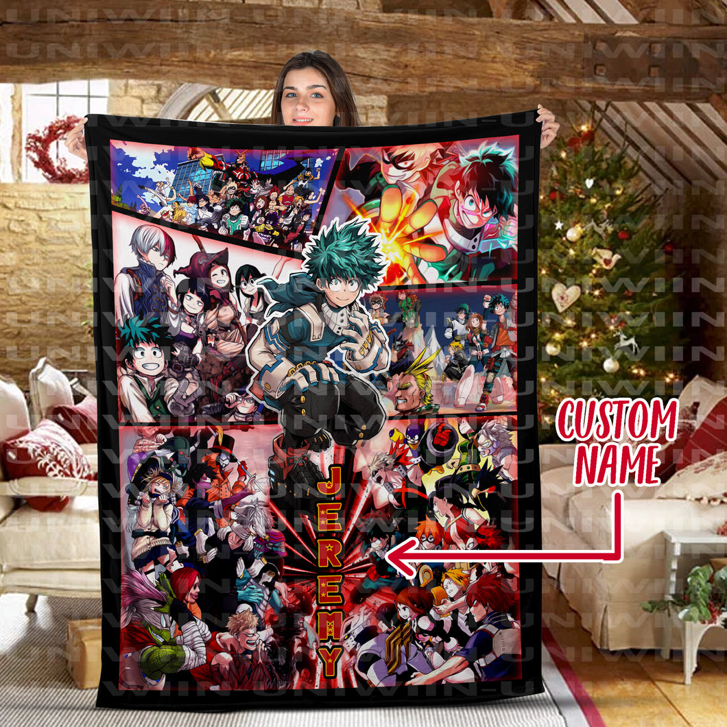 Personalized Name And Character My Hero Academy Blanket, Anime Fan
