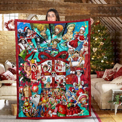 One Piece Christmas Anime Blanket- One Piece Fan