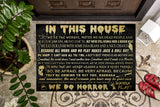Personalized In This House Horror Movie Vintage Dornier Rug