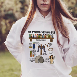 Easter Hoodie- The Greatest Story Ever Told: Bible Stories Kids Retro Crewneck