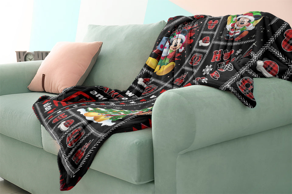 I Just Want To Bake Stuff And Watch Disney Movie Plaid Mickey Blanket