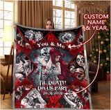 Personalized Til Death Do Us Part Blanket, Halloween Gift