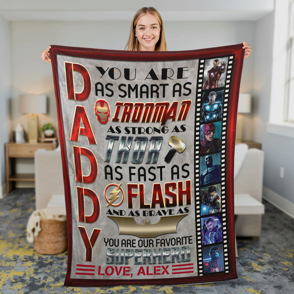 Daddy You Are Our Favorite Superhero Blanket