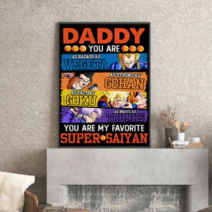Personalized Name, Father's day Gift, Daddy Super Saiyan Poster, Dragon Ball Poster