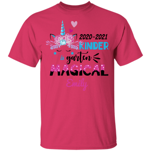 Custom Name 2020-2021 Kindergarten Magical T-Shirt