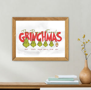 Personalized Grinchmas Family Of Grinch Heads Poster