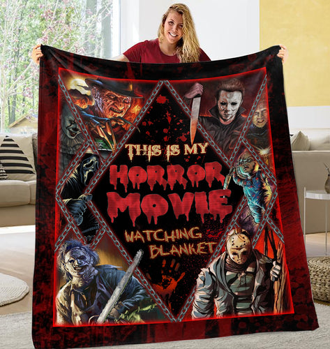 Personalized This Is My Horror Movie Watching Blanket 4, Halloween Gift