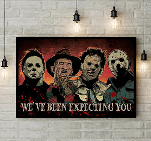 Horror Movie Characters Expecting You Poster