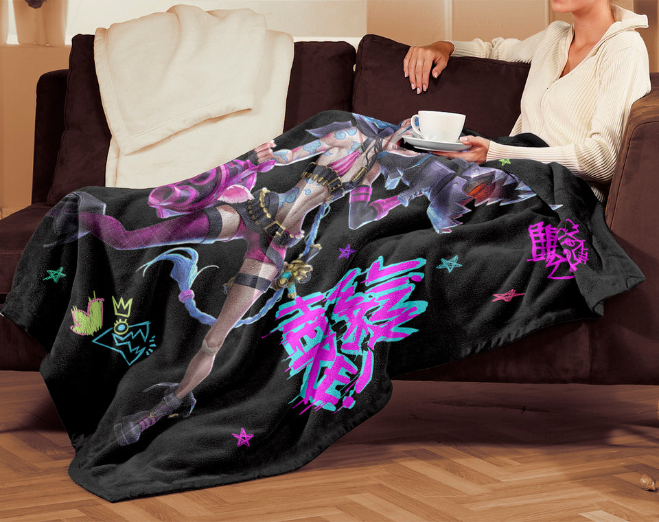 Personalized Jinx Arcane Blanket, Anime Fan