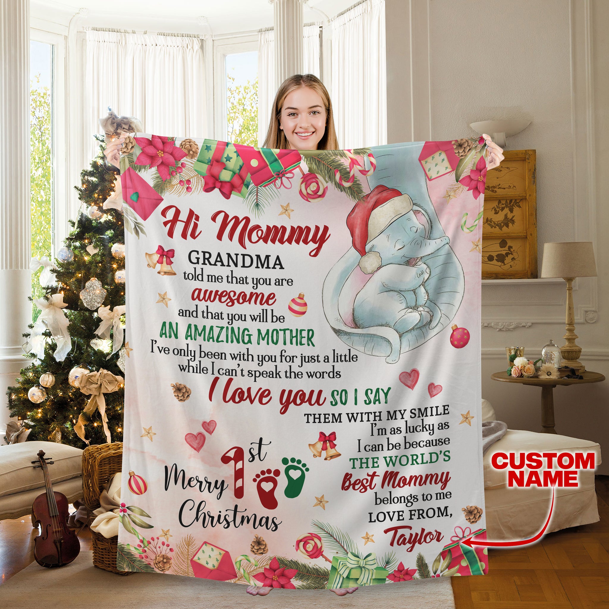 We Love You, Mom - Personalized Custom Blanket - Gift For Family, Christmas  Gift