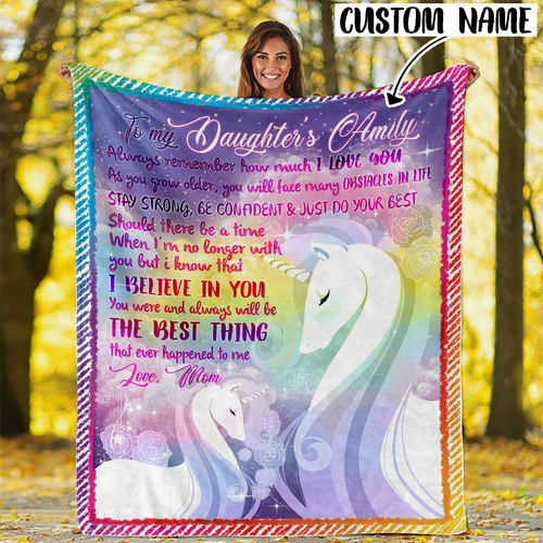 Personalized To My Daughter Unicorn Blanket Gift For Girls