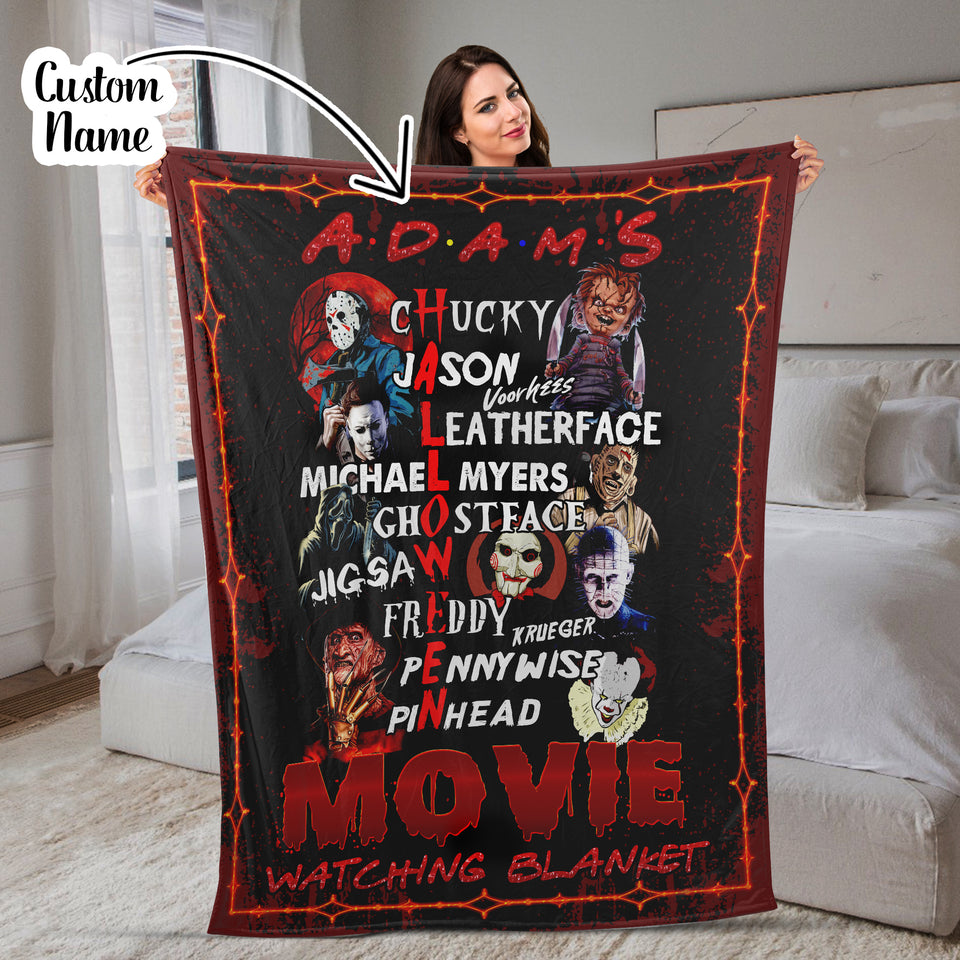 Personalized This Is My Halloween Movie Watching Blanket, Halloween Gift