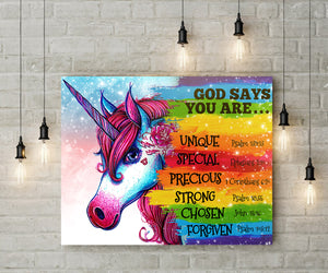 God says you are Unicorn Poster