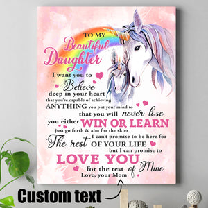 Personalized Mother Unicorn Poster Gift For Daughter