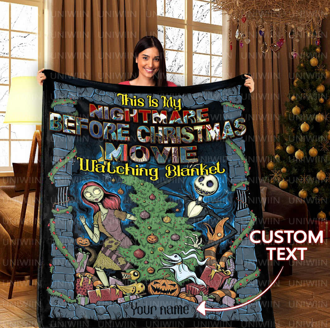 Personalized This Is My Nigtmare Before Christmas Movie Watching Blanket