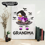 Grandma Witch Hat Halloween Personalized With Grandkids poster