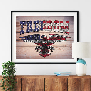 Freedom America Eagle Poster, Independence Day Decor, 4 th July, Stars and Stripes Poster
