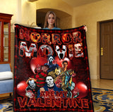 Horror Movies Are My Valentine Heart Blanket