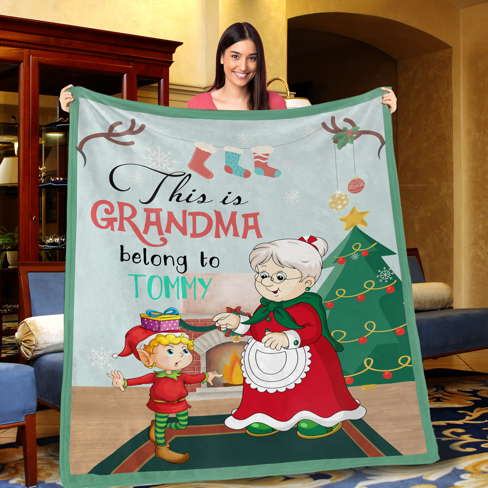 Personalized This Is Grandma Belong To Granddaughter/Grandson Blanket