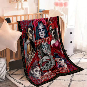Personalized This Is My Sugar Skull Watching Blanket, Halloween Gift
